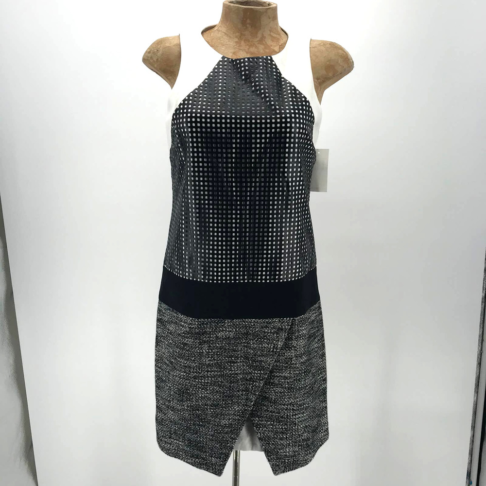 Tibi Drop Waist Shift Dress 2 NWT Faux Leather